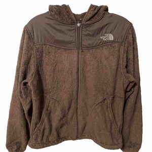 The North Face Fleece Hoodie Jacket Womens Brown Oso Silken Full Zip Medium